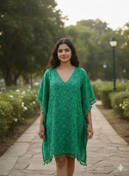 Printed Kaftaan Fabric Rayon