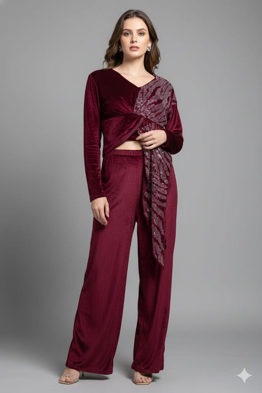PARTYWEAR VELVET JUMPSUIT